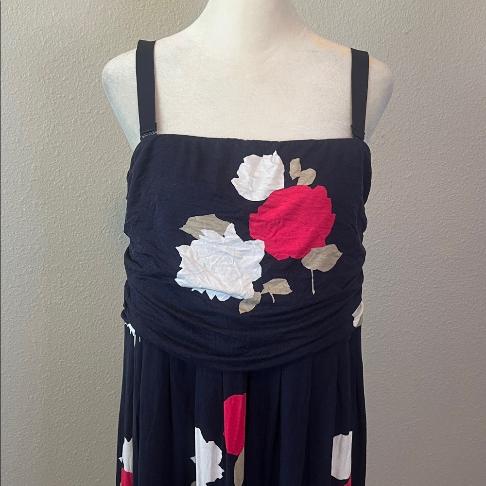 Lane Bryant Convertible Strap Blue Floral Midi Dress Size 14/16 NWT